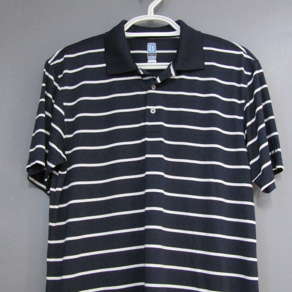 PGA Tour Navy Blue White Airflux Polo Golf Shirt - Picture 2 of 4